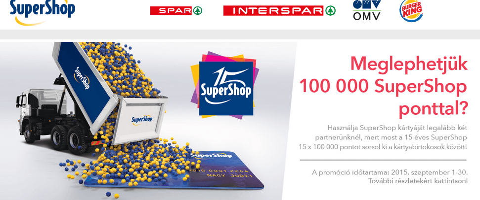  „Meglephetjük 100 000 SuperShop ponttal?" Supershop nyereményjáték